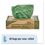 Stout 33 gal Trash Bags, 33 in x 40 in, Extra Heavy-Duty, 1.1 mil, Green, 40 PK G3340E11